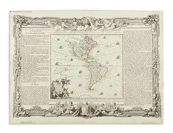 (AMERICAS.) Group of three double-page engraved French maps of the Americas.
